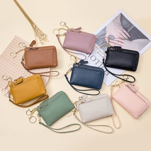 Portefeuille en Cuir Véritable Haut de Gamme pour Femme, Porte-Monnaie Transfrontalier avec Fermeture Éclair, Dragonne, Porte-clés et Lecteur de Cartes Antivol - Product Image 2