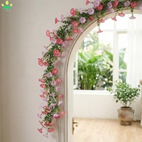 Guirlande de glycine artificielle en soie et eucalyptus en plastique, pour décoration murale, maison, fêtes, mariages et jardin