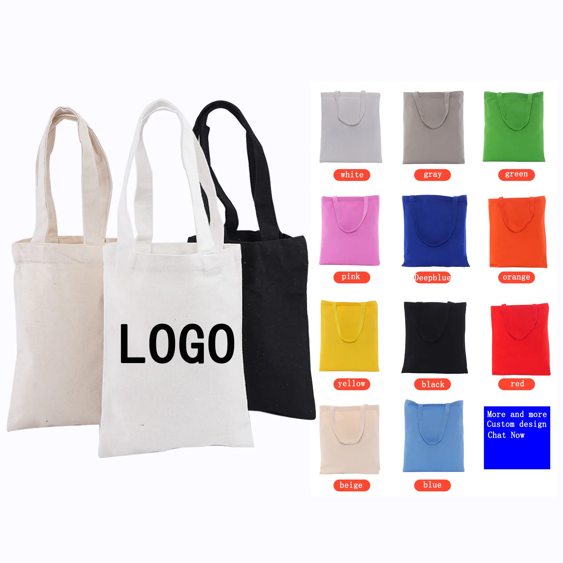 Custom Logo foldable large sublimation cotton shopping canvas tote bag