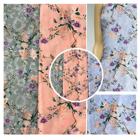 Tissu en Viscose à personnaliser, Voile en rayonne tissé avec imprimé Floral, 100% rayonne, pour robe et chemise, diy bricolage