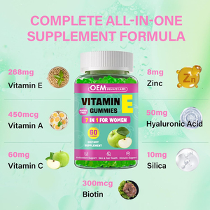 Gommes à la vitamine E OEM 400 UI Suppléments de vitamine E avec <span class=keywords><strong>VIT</strong></span> A, <span class=keywords><strong>C</strong></span>, biotine, <span class=keywords><strong>zinc</strong></span>, acide hyaluronique <span class=keywords><strong>et</strong></span> silice Support pour cheveux <span class=keywords><strong>et</strong></span> ongles - Product Image 3