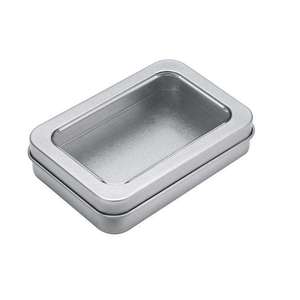 Hình chữ nhật <span class=keywords><strong>tin</strong></span> container trắng bạc nhỏ tùy chỉnh in kim loại hộp thiếc cho bao bì - Product Image 6