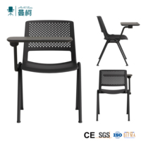 Chaise d'entraînement empilable avec tablette d'écriture, siège en plastique, hauteur réglable pour les ateliers éducatifs scolaires