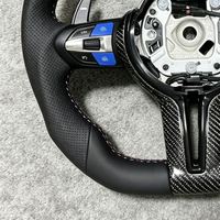 Volant en cuir noir OEM avec bande bleue pour BMW G30, chauffant, compatible avec F10 E90 F30 F20 F10 F31 F31 F11 F32 F22 F34 F36 F15