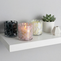 Produit phare : Pot à bougie en verre coloré effet éclaboussures, style nordique, support décoratif vide pour bougie, très vendu à l'international