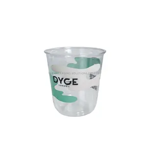 Usine en gros en forme de U 8oz 10oz 11oz 12oz 14oz logo personnalisé imprimé bulle thé crème glacée PP PET PLA tasse en plastique avec couvercle