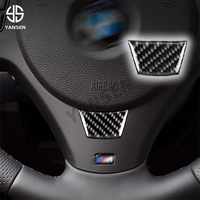 Autocollants de volant de voiture en Fiber de carbone, pièces intérieures pour BMW E90 E92