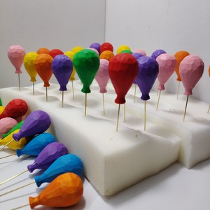 Wooden Carved <b>Balloons</b> Geometric Multi Piece Package Colorful Decorations For Birthday Living Room Modern Craft Gift - Product Image 3