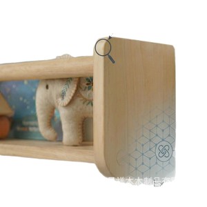 Wooden Wall <b>Shelf</b> Storage <b>Rack</b> For Children Room Bookshelf Organizer With Toys Display <b>Shelves</b> Rectangle Shape Retro Color - Product Image 5