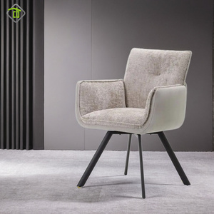 Muebles para el hogar Silla para hacer plumón de ganso y cuero Asiento Silla de comedor de estilo nórdico Sala de estar Mesa de comedor y silla de hotel - Product Image 4