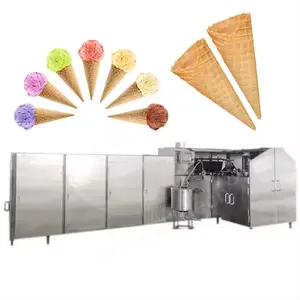 New Design Biscuit Automatic Waffle Maker Sugar Baking Making Suppliers Soft Cones Ice Cream Wafer Cone Machine