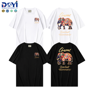 DUYI T-Shirt Oversize Casual con Ricamo Elefante e Cuore <span class=keywords><strong>Coraggioso</strong></span>, 240g, Unisex, Manica Corta, Personalizzabile OEM ODM, Streetwear - Product Image 4