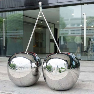 รูปปั้นผลไม้เชอร์รี่แอปเปิ้ลสไตล์โมเดิร์น งานศิลปะผลไม้ขนาดใหญ่ ทำจากไฟเบอร์กลาส ผลิตตามสั่ง สีเรซิ่นตกแต่งสวน ดีไซน์หวานสร้างสรรค์ - Product Image 5