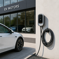 Estación de Carga para Vehículos Eléctricos, Wallbox con Pantalla LCD, Temporizador, Control por Aplicación WiFi, Tipo 2 Tipo 1, Cargador AC, IP55