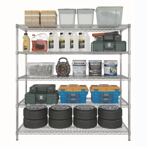 عرض ساخن قابل للتعديل 4 طبقات مربعة ، رف تخزين المطبخ حامل سوبر ماركت رف عرض للوجبات الخفيفة من الأسلاك - Product Image 1