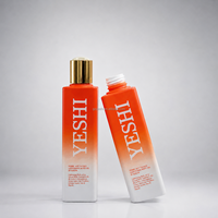 Bouteille vide carrée en PET de 200 ml avec logo personnalisé pour huile de croissance capillaire, applicateur de sérum de luxe pour soins capillaires, emballage en gros