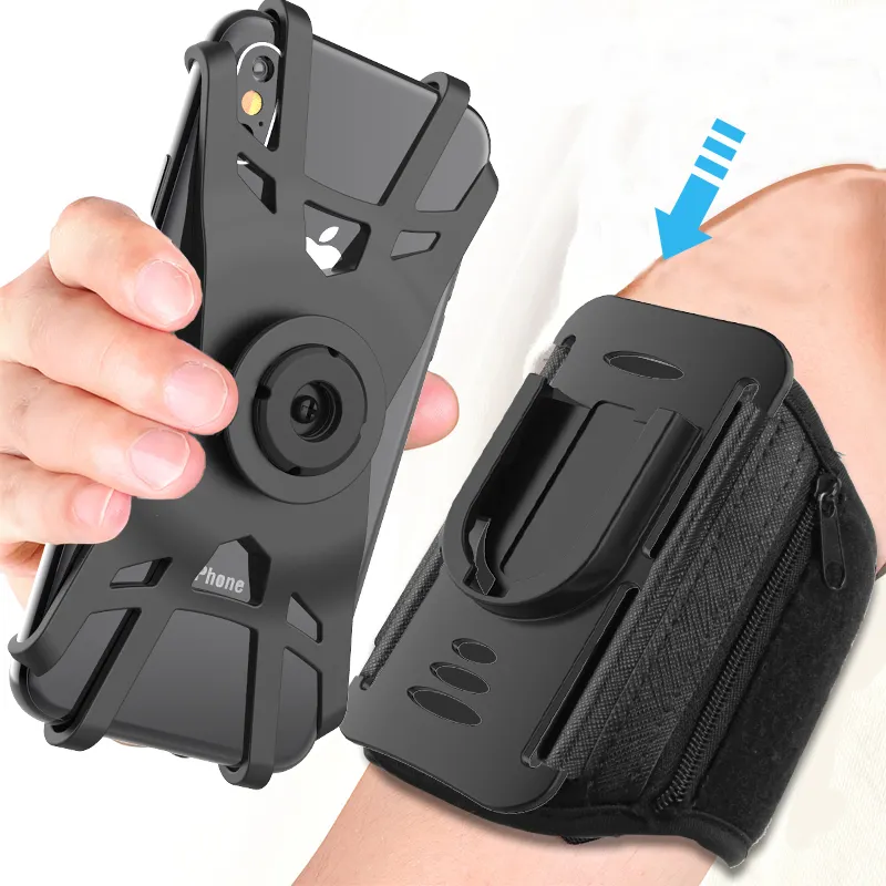 360 degree Rotatable Arm Band Cell Case Carrier for iPhone Android Smartphone for Workout Exercise Gym Jogging Sports Fitness