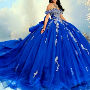 S0565Y 2026 Nuovo Abito Blu in Tulle con Spalle Scoperte, Adatto per Adulti, Perfetto per l'Uso Quotidiano o Come Abito <span class=keywords><strong>da</strong></span> Damigella - Product Image 4