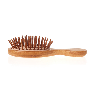 Ensemble de 2 brosses à cheveux en bambou naturel avec brosse à picots pour démêler, brosse de voyage miniature, massage du cuir chevelu, cheveux épais/fins/bouclés/séchés - Product Image 6