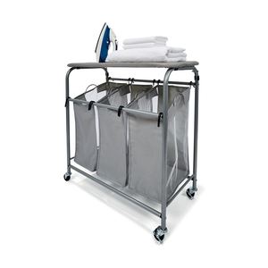 Wholesale 3 Section Collapsible Foldable Laundry Basket Large Box Storage Organizer Hamper Sorter Dirty Clothes Bag for Big Toys