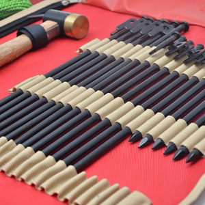 Sac de rangement portable en tissu Oxford pour piquets de tente et marteau, 48x34cm, rouge kaki, pour usage extérieur et voyage - Product Image 1