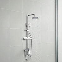 Ensemble de robinet de salle de bain à grande douche à haute pression en laiton poli à poignée unique motif doux multifonctionnel pour le ménage