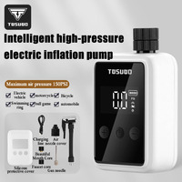 TOSUOD Bicycle Air Pump, Smart Display Electric High-Pressure Inflator, Portable for Road Bike, Universal