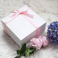Boîte cadeau personnalisée 8x8x4 pouces, blanche, pour mariage, anniversaire, boîte écologique, personnalisable avec votre propre logo