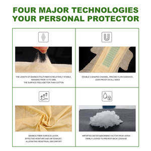 <span class=keywords><strong>Toallas</strong></span> Sanitarias Ecológicas para Mujer, Absorbentes Premium de Bambú Biodegradable e Hipoalergénicas OEM - Product Image 4