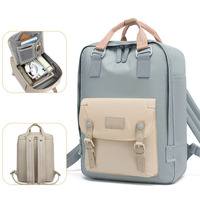 Sac à dos unisexe de voyage et pour ordinateur portable, style décontracté et urbain, imperméable Oxford, couleur unie, capacité 20-35L, avec distribution de la pression