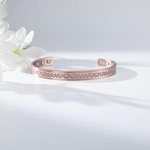 Venta caliente personalizable <span class=keywords><strong>99.99</strong></span>% Pure Bio terapia magnética Pulseras de cobre conjunto de joyería magnética de moda para amantes - Product Image 5