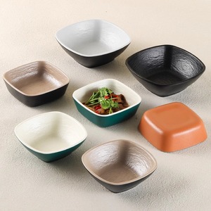 Tazones cuadrados de melamina, platos para servir comida rápida en restaurantes, tazones para buffet, tazones para sopa, tazones pequeños para cantina, tazones para arroz, de plástico - Product Image 1
