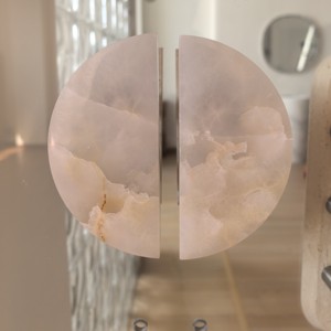 Op maat gemaakte natuurlijke roze marmeren glazen deurgreep voor hotel, café en binnendeuren - Product Image 1