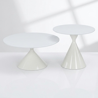Juego de Mesa de Centro Redonda al por Mayor, Mesa de Centro Simple con Tapa de Mármol para Sala de Estar