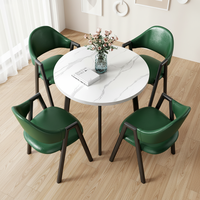 Ensemble de table et de chaises de salle à manger en faux marbre moderne, mobilier commercial adapté aux salons