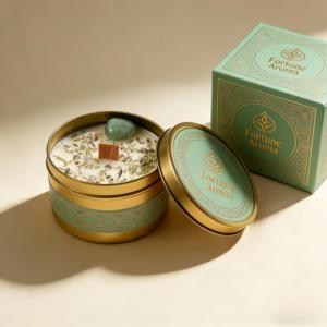 FORTUNE BOLIN Metal Black Tin Jar Scented <strong>Candle</strong> with Dried Flower and Crystal Decoration Flower <strong>Wedding</strong> <strong>Favour</strong> <strong>Candles</strong> - Product Image 2