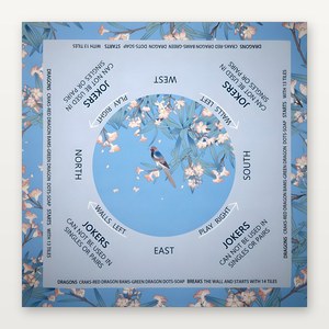 Tapis de Mahjong Américain Premium, Motif Floral Personnalisé, Antidérapant en Néoprène, Réduction du Bruit, Housse de Table pour les Passionnés de Mahjong - Product Image 2