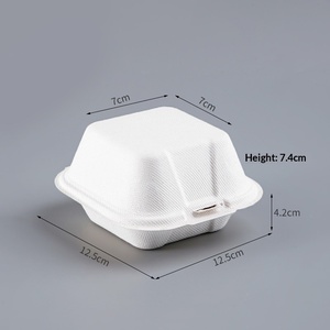 Caixa de Papel Quadrada Biodegradável Descartável para Hambúrguer, Bento e Bolo - Embalagem Popular para Delivery - Product Image 6