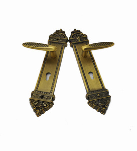 Ensemble de poignées de porte et de fenêtre en laiton doré foncé vintage de haute qualité, serrure de sécurité durable en alliage de zinc pour porte en bois de luxe - Product Image 6
