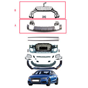 ชุดบอดี้คิทสไตล์อาร์เอสพร้อมไฟหน้าไฟท้ายแบบดิฟฟิวเซอร์กันชนหลังสำหรับรถ <span class=keywords><strong>Audi</strong></span> A3 2017-<span class=keywords><strong>2020</strong></span> - Product Image 4