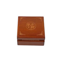 Scatola Portagioie Artigianale in Legno di Acacia con Rivestimento in Velluto Nero per Anello Singolo, Fidanzamento, Oggetti da Collezione, Confezione Artigianale