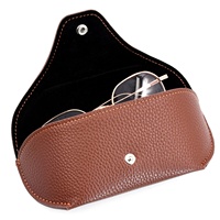 Bestpackaging étui souple pour lunettes de soleil en cuir de luxe étui à lunettes étui magnétique bouton lunettes sac voyage logo personnalisé D10-R08