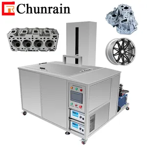 Máquina de limpieza ultrasónica de llanta de aluminio automática, Control PLC, con elevación y filtración, bloque de cilindro de motor, CR-1144GS, 960L