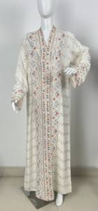 Maxi abito bohémien arabico per <span class=keywords><strong>donna</strong></span> davanti con motivi etnici pieni di ricami e paillettes - Product Image 2