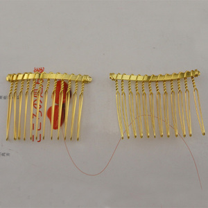 3.7 سنتيمتر * 4.8 سنتيمتر الأسود الفضة 12 الأسنان عادي معدن الشعر كومز ل الزفاف إكسسوارات الشعر سلك الملتوية الجانب مشط - Product Image 6