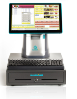 Monitor de máquina de sistema POS de computadora de pantalla táctil dual de 15,6 pulgadas Win 7 10 terminales POS todo en uno