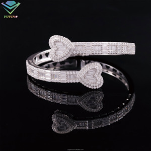 Bracelet Cœur en Argent Sterling 925 Plaqué Or 18K avec Diamant Moissanite Couleur D VVS Certifié GRA – Idéal pour un Cadeau - Product Image 2