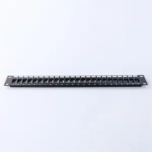 1U Empty 24 port patch panel with cable manager