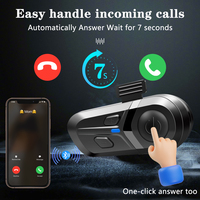 Casque de moto avec interphone sans fil BT, communication mains libres pour la conduite