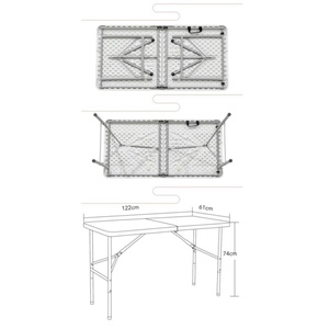 <span class=keywords><strong>Tavolo</strong></span> Pieghevole Portatile Bianco da <span class=keywords><strong>Esterno</strong></span> 4ft 122cm in <span class=keywords><strong>Plastica</strong></span>, <span class=keywords><strong>Tavolo</strong></span> da Campeggio Portatile con Standard EN581 - Product Image 3